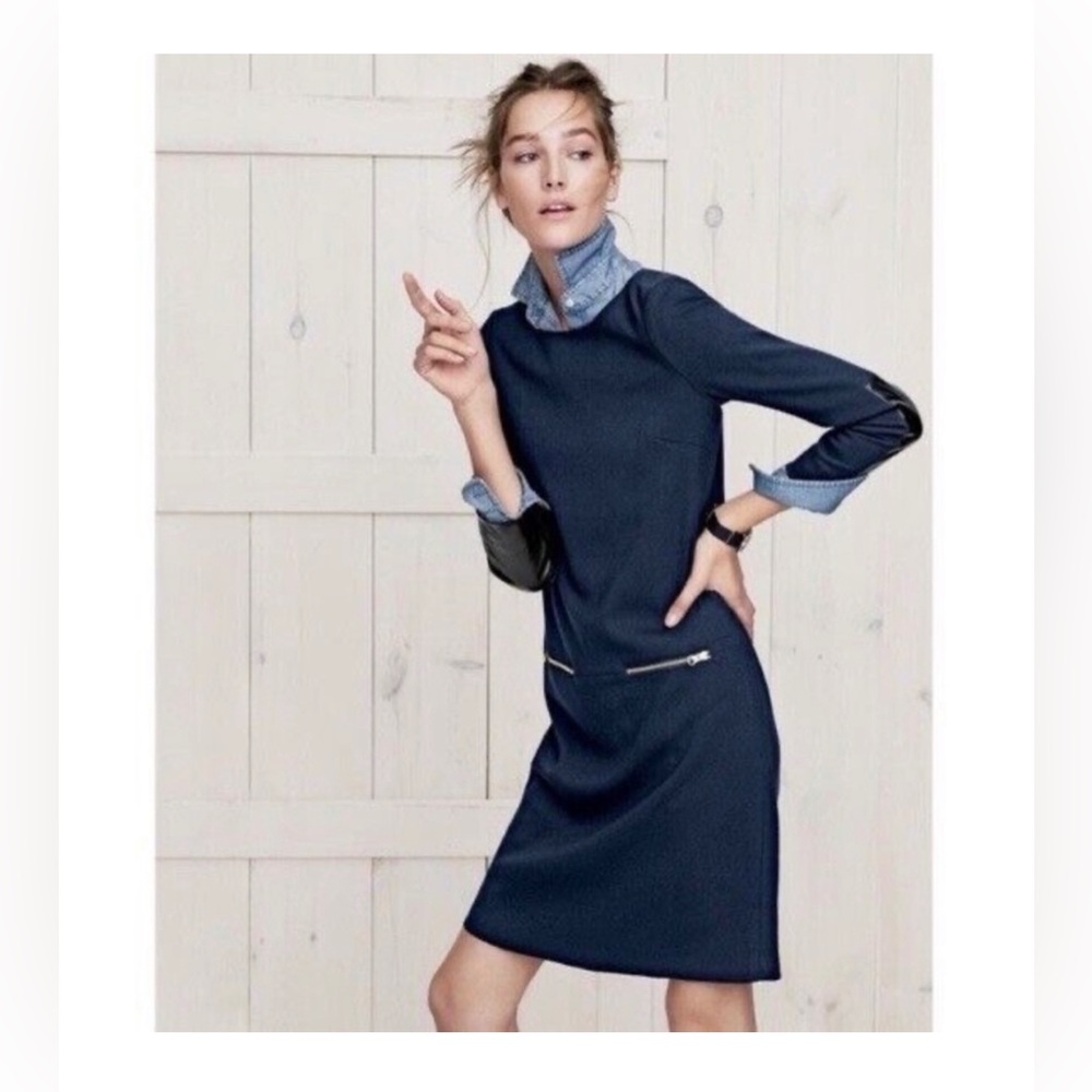 J. Crew Navy Dress with Black Accents
